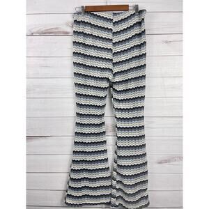 Stitch & Pine Women's Sz L Groovy Striped Knitted Lined Boot Cut Yoga‎ Pants